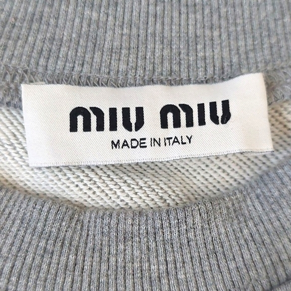 Miumiu  crystal-embellished cropped sweatshirt - Picture 11 of 16